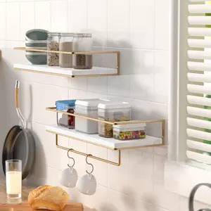 Wooden wall shelf, towel rack, iron wall shelf, bathroom wall shelf.