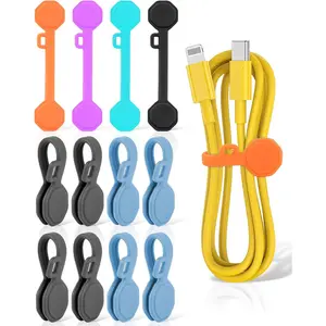 12 count    Ties,  Clips Cord Organizer [1S] Management  Cords,    Organizer, Phone Cord Holder for Organizing, Bookmark Whiteboard Fridge  etc