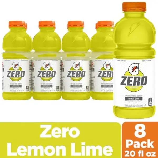 Zero Sugar Thirst Quencher Sports Drinks, Lemon-Lime, 20 Ounce Bottles (Pack of 8)
