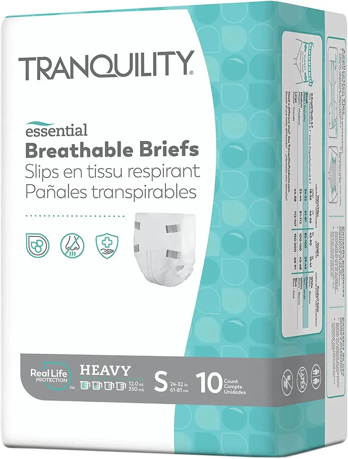 Tranquility Essential Breathable Briefs, Heavy Absorbency, Small, Unisex, #2744