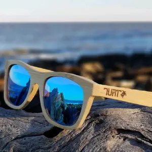 Turt Sunglasses, Deep Sea, Blue, Bamboo, Natural