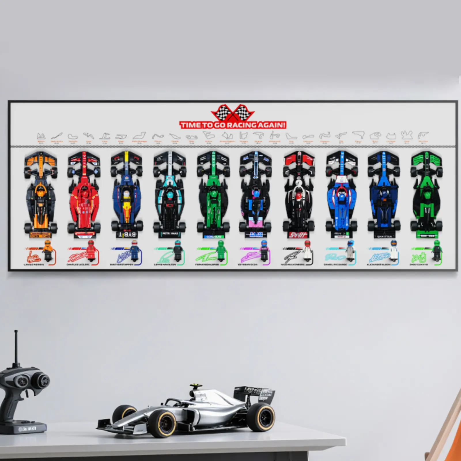 【Car Not Included】Display Wallboard for Speed Collector's Pack 66802, 10-Car Display Frame Wall Mount, Wall Art Organizer, Gift for Champions Car Set of 77242-77251 Collections(Only Display Wallboard)