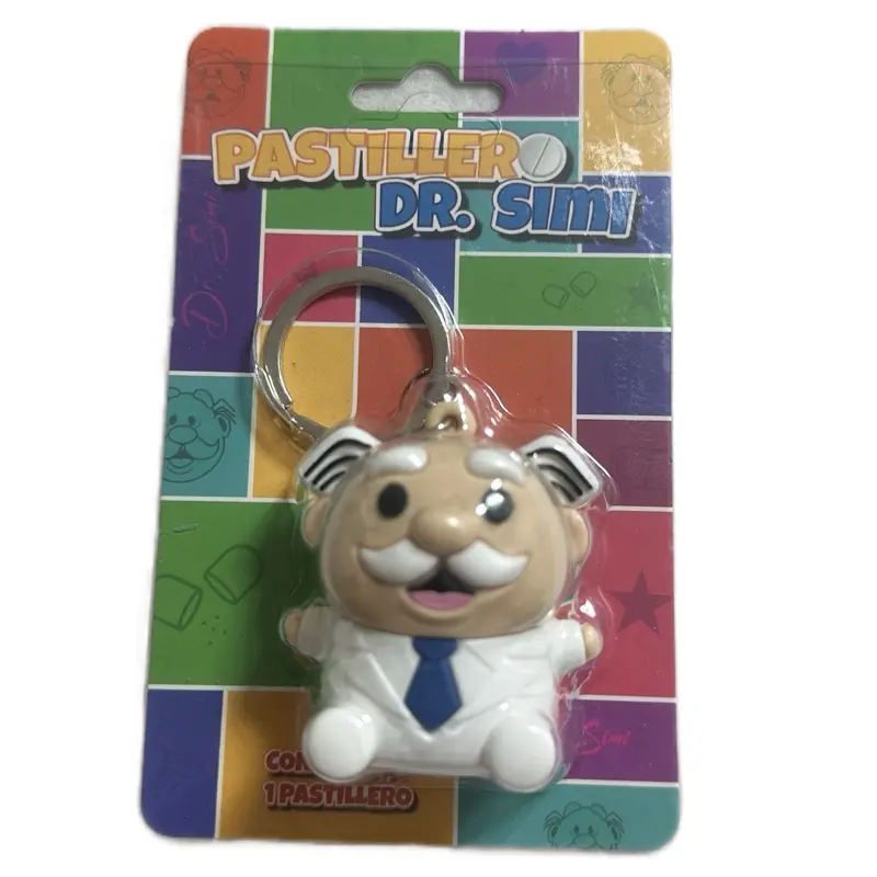 Dr. Simi Pastillero Keychain - White Character with Blue Tie on Colorful Packaging