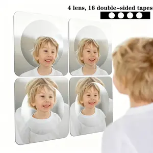 Interactive Acrylic Wall Mirror for Kids, Sensory Bubble Mirror for Classroom or Home, Visual & Tactile Stimulation Toy, 1pk/4pk