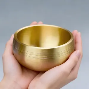 Brass Meditation Bowl, Yoga Healing Sound Bath Instrument, Zen Copper Gong for Home Decor, Relaxation Therapy Tool