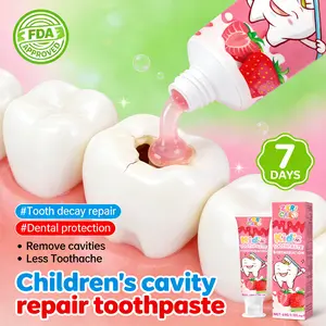 ZKRICARO Kids Toothpaste for Cavity Repair FDA Certified Strengthens Enamel Removes Plaque Freshens Breath Promotes Oral Health Dual Anti-Cavity System 60g