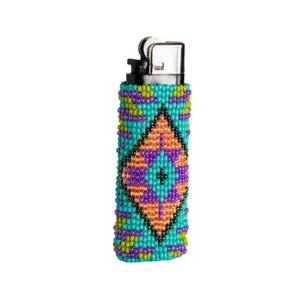 Raven - Native Beaded Lighter Case Reflecting the Power & Mystery of Nature - Handmade by Mexican Artisans - Mother Sierra