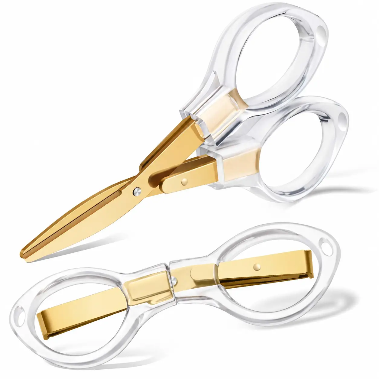Portable Stainless Steel Folding Scissors, Mini Safety Multifunctional Retractable Scissors, Cutting Tool for Home Office School Travel, Classroom Supplies, Office Cutting Supply