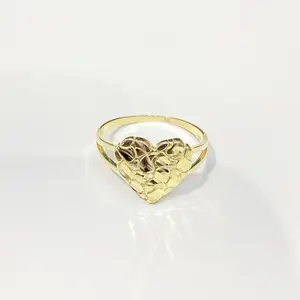 1616-NEW 10K Gold Heart Nugget Ring Size 7