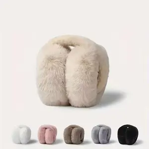 Furry and fluffy ear cups, Ear Snood, suitable for outdoor sports activities in cold weather. Cute warm ear protectors, ear warmers for both adults and children