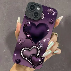Heart Pattern Phone Case, Anti-drop Cellphone Protective Case, Shockproof Mobile Phone Cases for iPhone  17 Pro Max Plus Air/16/15/14/13/12/11 Pro Max, Phone Accessories
