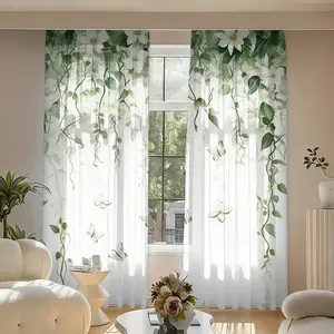 2 pieces of fresh style green leaf and vine pattern curtains, making it an ideal gift for friends. They are suitable for home decoration in dormitories, bedrooms, living rooms, kitchens, hotels, apartments, etc.