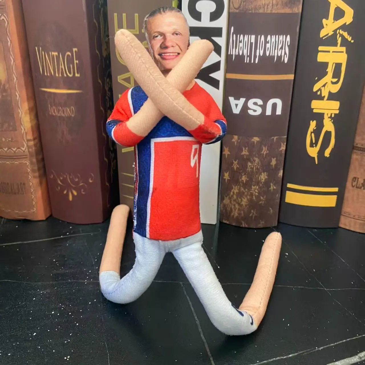 Soccer Player Plush Doll, Abstract Jointed Figure, Poseable Soft Toy for Room Decor, Funny Gift Idea for Football Fans