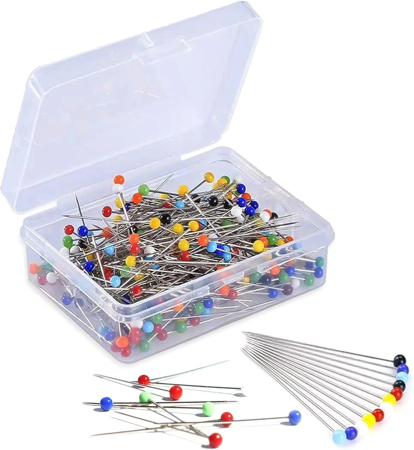 100PCS Sewing Pins for Fabric, Straight Pins Sewing with Pearlized Colored Heads, Quilting Supplies, Pearl, Stick, Corsage, Head
