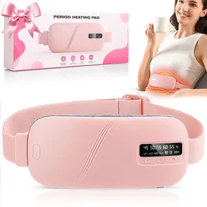 Menstrual Heating Waist Belt, Wireless Electric Massage Pad, Period Belly Warming Belt, Cordless Heating Belt, 5 Heat Levels, 4 Vibration Modes, Gift for Women & Girls,Heating Pad