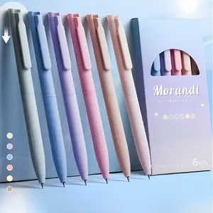 6pcs Multi-Color Gel Pen Set, Morandi Colors, Quick-Drying Marker Pens, Replacement Refills Included, Ideal for Note-Taking