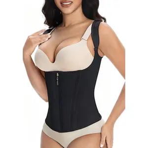 Neoprene Workout Waist Cincher Vest, Tummy Control for Women, Compression Fajas Colombianas with Straps, Postpartum Back Support Jacket