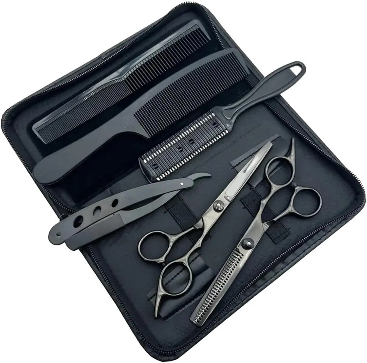 Hairdressing Scissors Set 6 Inch Hair Thinning Cutting Styling Accessories Tools Kit for Barber