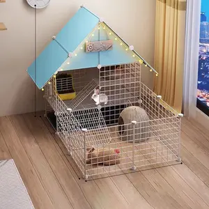 Indoor Rabbit Cage with Urine Guard Board, Bunny Nest House for Home Use, Eared Rabbit Villa, Pet Housing Solution, Enclosure