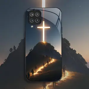 Suitable for [Galaxy A12] New high-end Jesus glass mobile phone case New business simple glass mobile phone case Affordable price Anti-drop and anti-fingerprint 995