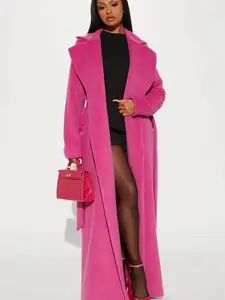 Soho Chic Coat – Pink | Women’s Elegant Longline Coat | Stylish Pink Fall & Winter Outerwear