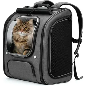 Backpack Carrier XL, Large Space  Bubble Backpack, Breathable  Carrier, Shaded  Backpack Carrier,   Design for Travel, Hiking, Suitable for Shopping, and Vet, Gray