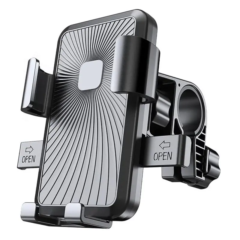 Universal motorcycle and bicycle phone handlebar holder, bicycle phone holder, electric bike phone holder, cycling phone holder, GPS holder, mechanical holder, Adjustable Phone Stand, Cellphone, Ebike Accessories, E Bikes Accessories