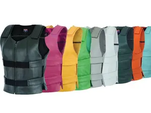 HL14945 Women Bullet Proof style Leather Motorcycle Vest-bikers Club