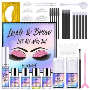 Elaimei Eyelash & Brow Perm Kit, Professional Hair Coloring Set, Easy-To-Use Makeup Beauty Tools, Perfect for Salon Use at Home