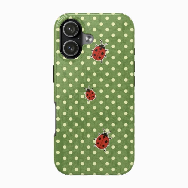 8 Vers Ladybug Polka Dots Tough Phone Case, Cutest Design Case Cover with iPhone 17 16 15 14 13 12 11promax & More