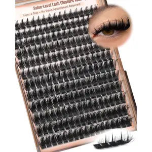 Manga Lash Clusters With Spikes Wispy Cluster Eyelash Extensions Fluffy Anime Eyelashes Clusters Reusable Faux Mink Fairy Individual Lash Extension (D Curve 12-18mm 204 pieces)