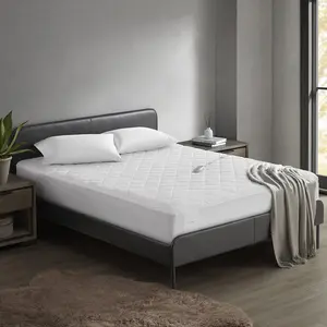 Sharper Image Soft Microfiber Heated Mattress Pad - Twin Size (39x75x0.8 in), White Embossed Surface, Auto Shut-Off, for Twin Size Beds, Soft Mattress Pad