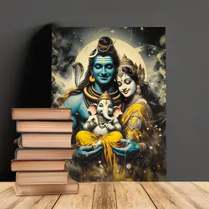 A Square Diamond Painting Kit-Religious Theme, Hindu God Canvas Wall Art Decoration, Inspired by Shiva, Suitable for Living Room/Kitchen/Corridor/Stairs, Gift for Wife, 15.7X11.8 Inches-DIY Handmade Suit with High Quality Materials