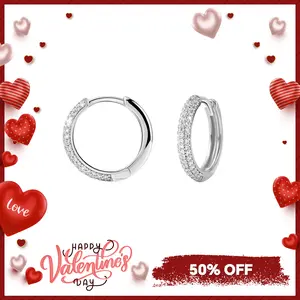 Delzzad Huggies Synthetic Moissanite Earring S925 Moissanite Jewelry Perfect Birthday Mother’s Day Gift for Men Women Wedding Set