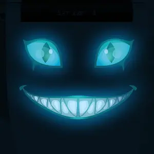 1 Set "Blue Eyes Glittering Glow Car Stickers, Halloween Funny Luggage Decoration Stickers" - Dark Glow Stickers for Bedroom Living Room Glow Ceiling Stickers, Wall Decorations, Home Decor, Home Life, Party Atmosphere Decoration Wall Stickers