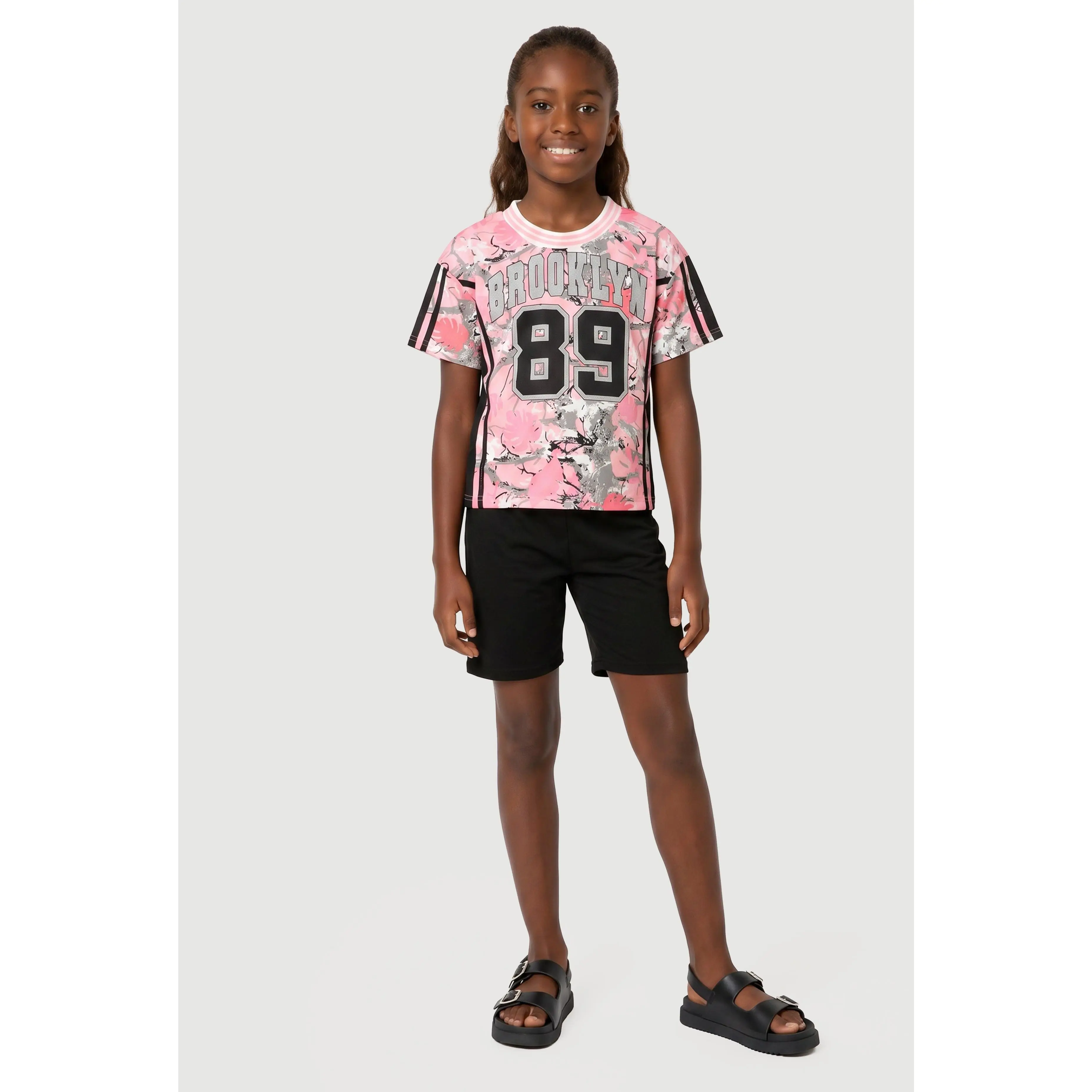 Girls Hunter Camo Brooklyn 89 Jersey and Bike Shorts