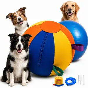 Inflatable Herding Ball for Dogs (Not suitable for Aggressive Chewers); push-and-pull chase interactive outdoor dog toy, also suitable as a birthday gift for dogs.