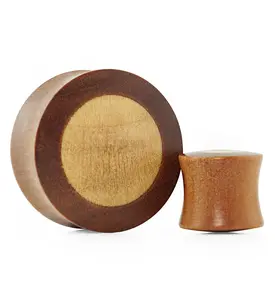 Saba Wood Plugs With Crocodile Wood Inlay