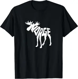 Norway Moose Word Art - Funny Norge Animal T-Shirt Pure Cotton Graphic Tees Menswear Top: Gifts for Men & Women