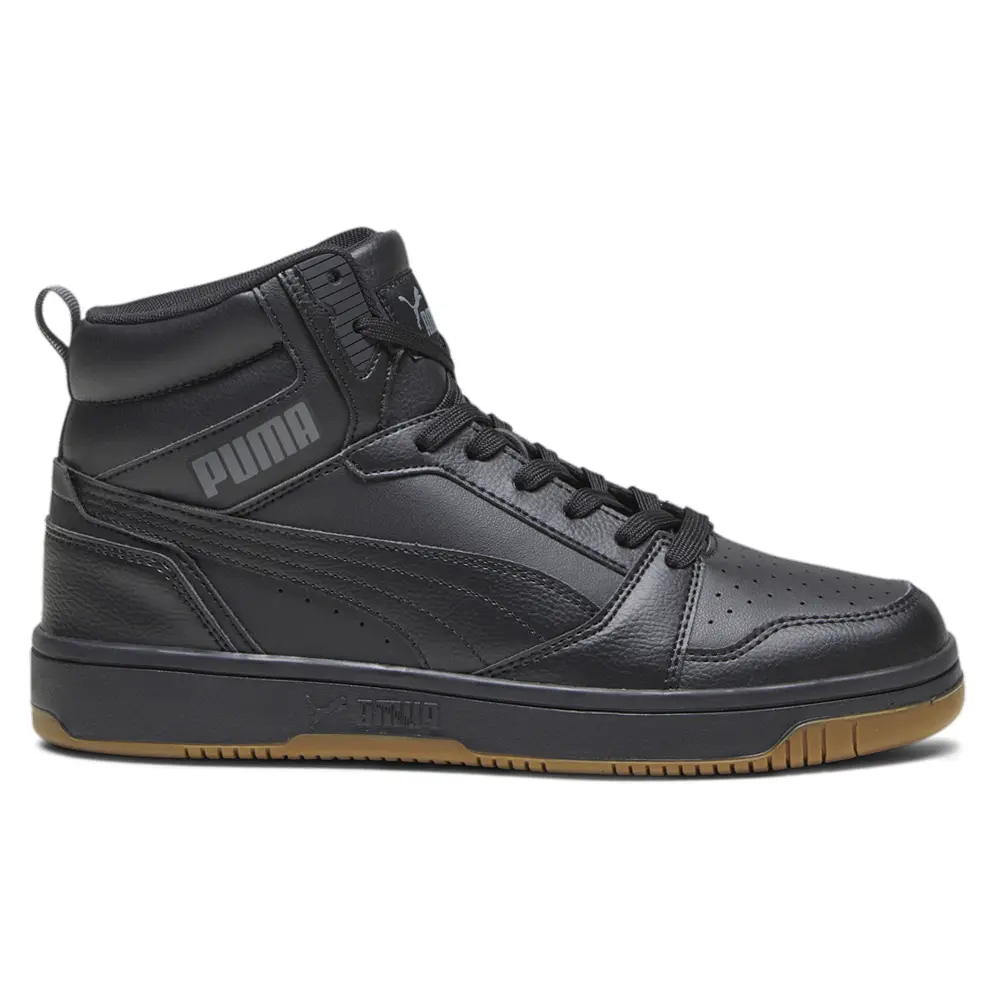 PUMA Mens Rebound V6 Mid Lace Up Basketball Sneakers Shoes Casual - Black