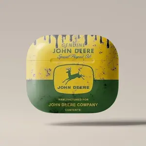 Vintage John Deere "Genuine Oil" AirPods Case | Retro Farm Tractor Green & Yellow | Scratch Resistant Hard Polycarbonate Cover for AirPods 1/2/3/4 & Pro