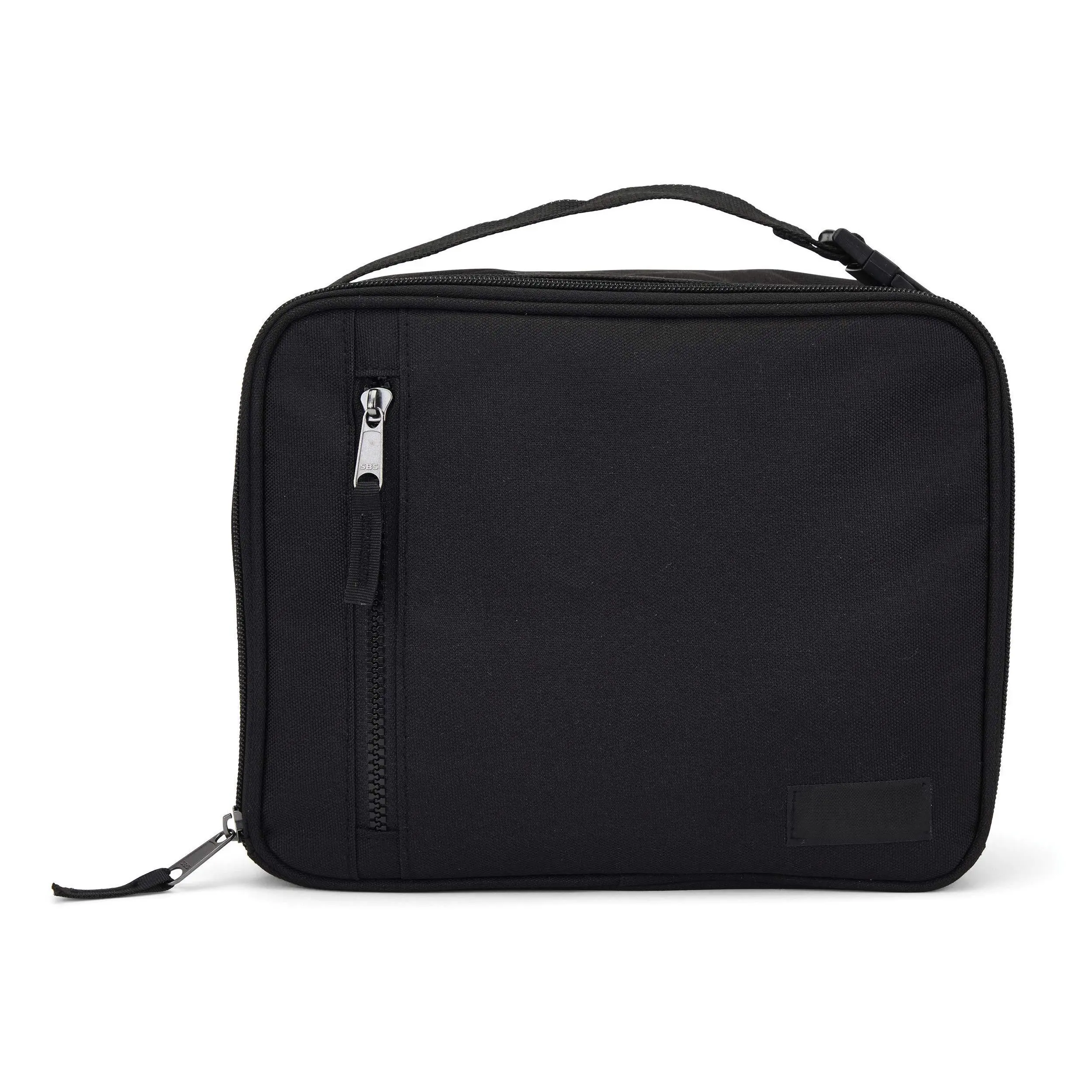 Freezable Classic Lunch Box  Black Built With Ecofreeze Technology Collapsible Reusable Zip Closure Front Pocket And Buckle Handle Designed For Fresh Lunches