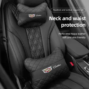 Car Seat Neck Pillow Headrest Lumbar Waist Support Cushion Interior For Cadillac Escalade CTS ATS XTS CT4 CT5 XT5 XT4 XT6 CT6 Lyriq SRX ELR Celestiq EXT XLR