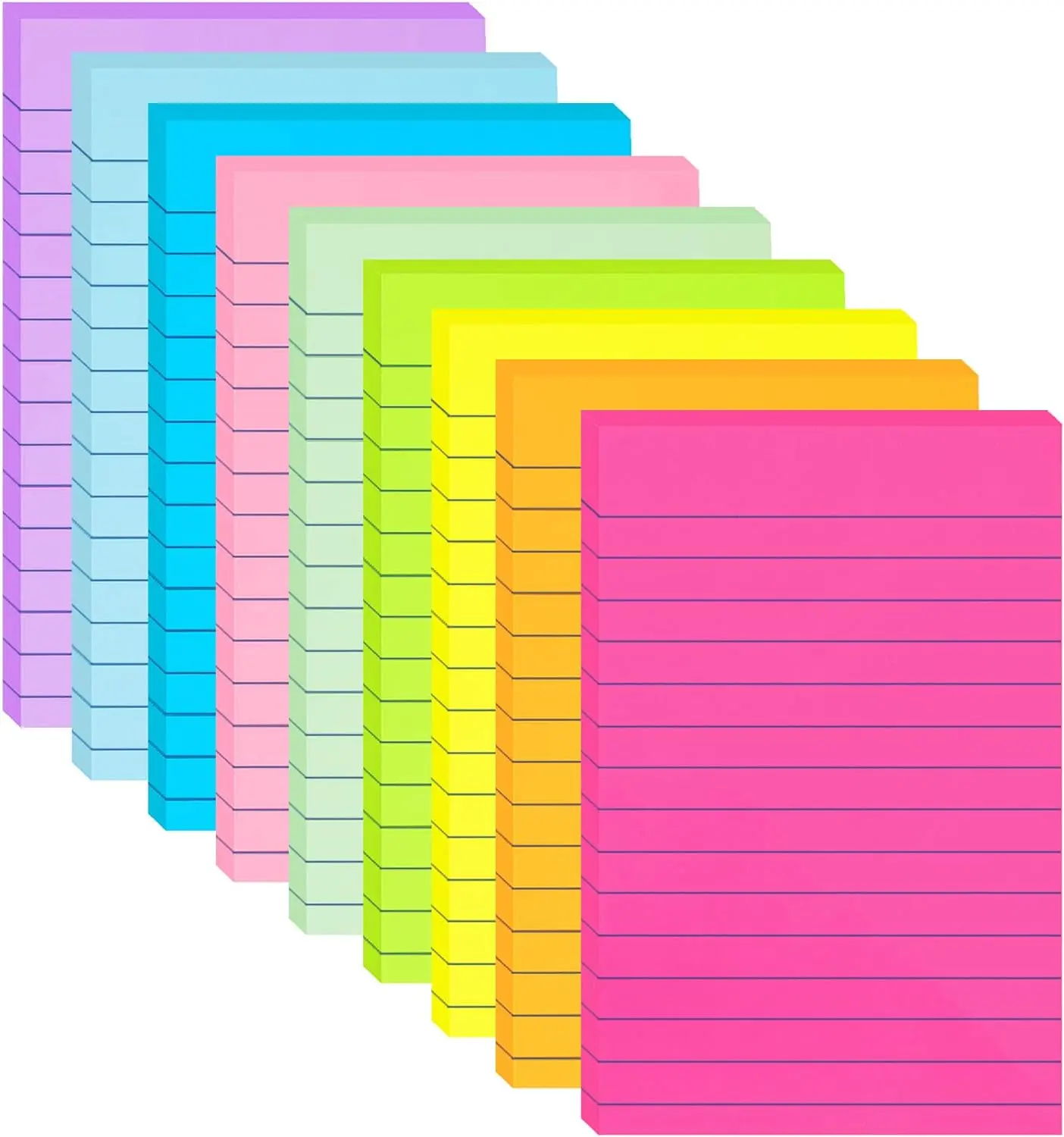 9 Pack Lined Sticky Notes 4X6 in Post Sticky Notes with Lines HQCME