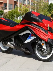 Universal Motorcycle Cover All Seasons, Waterproof Sunproof, Night Reflective Lock Hole, Fits Various Sizes of Motorcycles and Bikes