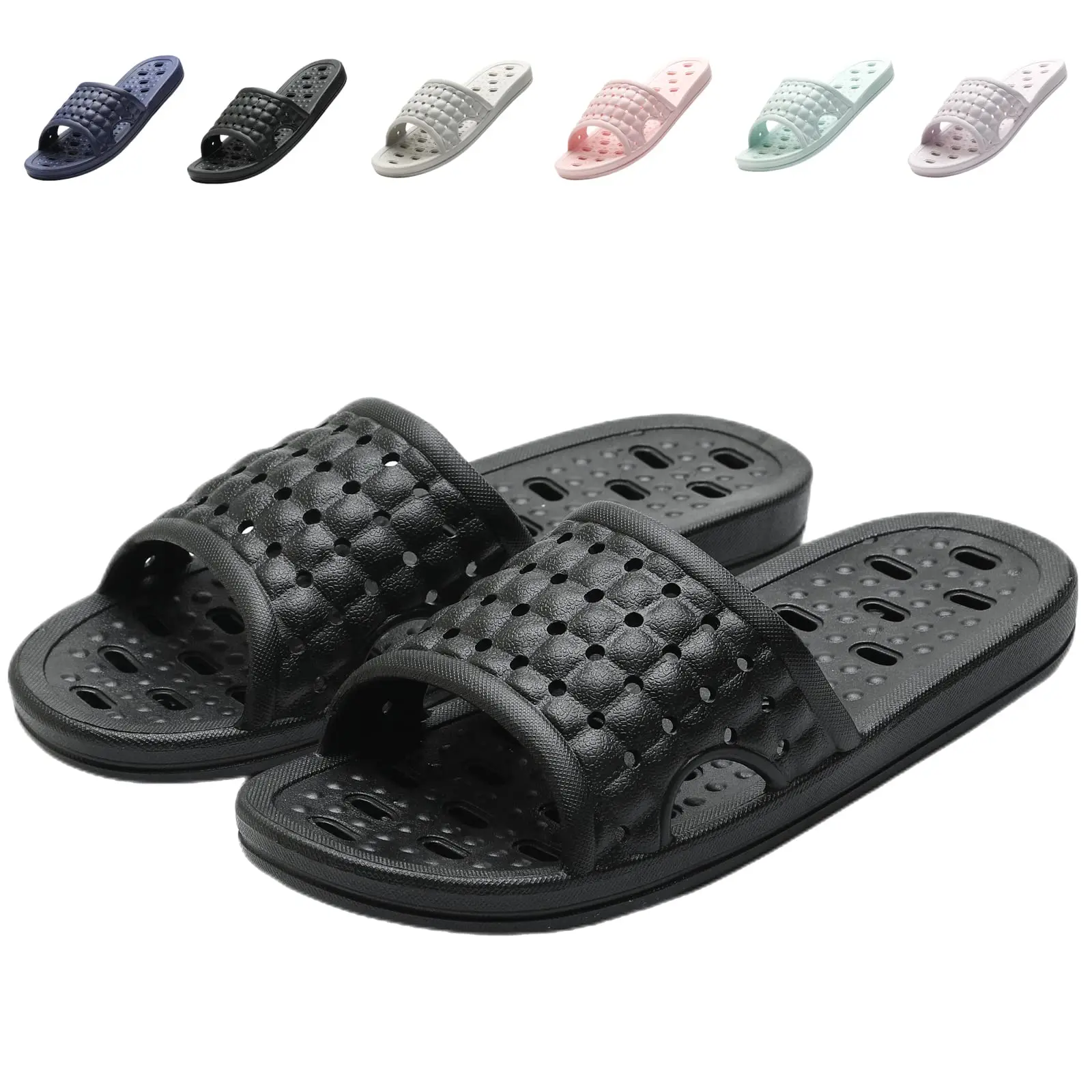 Shower Shoes Quick Dry Non-Slip Bathroom Slippers for Men Women Dorm Home Slides