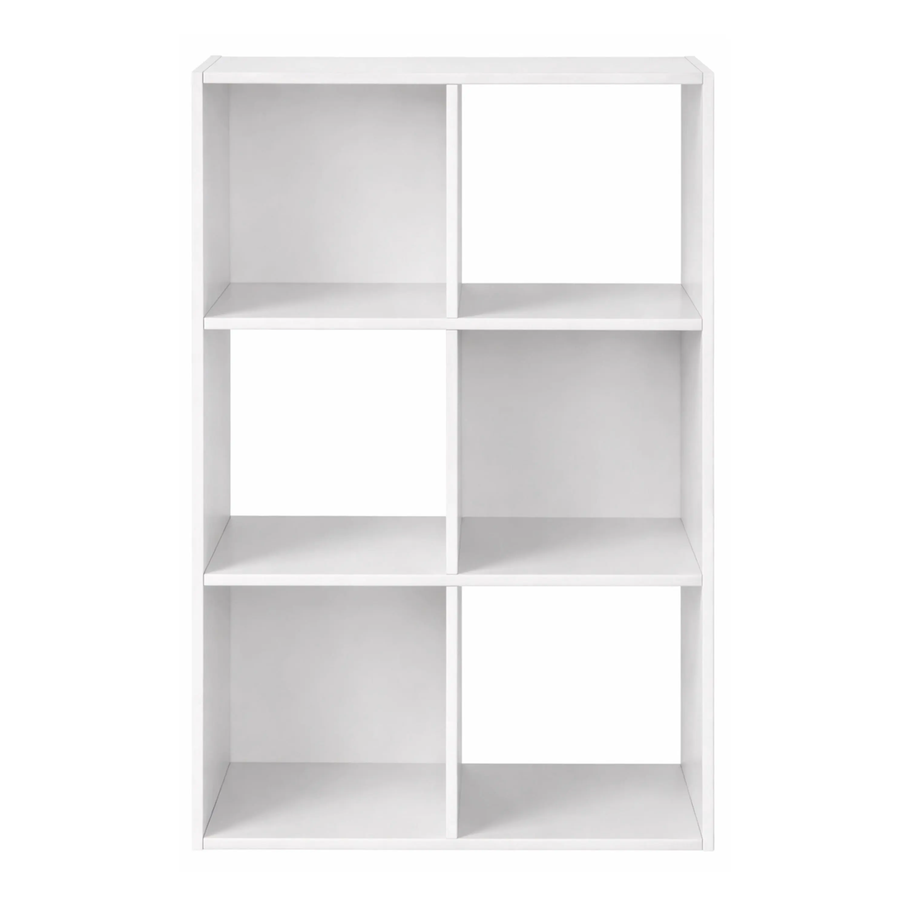 6-Cube Storage Organizer Bookcase with 11 in Compartments, Particle Board Shelf Unit for Living Room Bedroom Home Office and Playroom