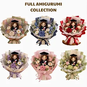 {FULL COLLECTION} AMIGURUMI Handmade Graduation Bouquet – Crochet Graduation Flower Doll for Class of 2026 | Viral Handmade Senior Gift, Cute Graduation Keepsake Bouquet for Photos, Graduation Party & Lasting Memories