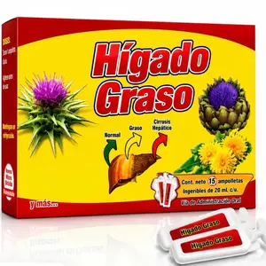 Higado Graso Ampoyetas Liver Grass Bebibles 15 pack  (20ml) Each | Powerful Botanical Blend with Milk Thistle, Boldo, Artichoke, Dragon’s Blood & Horsetail | Traditional Herbal Wellness Drink
