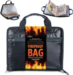 Fireproof Expanding File Folder - 13 Pockets Accordion File Organizer - Important Document Organizer - Portable Document Storage Bag with Handle | Ideal for Letter & A4 Size Files